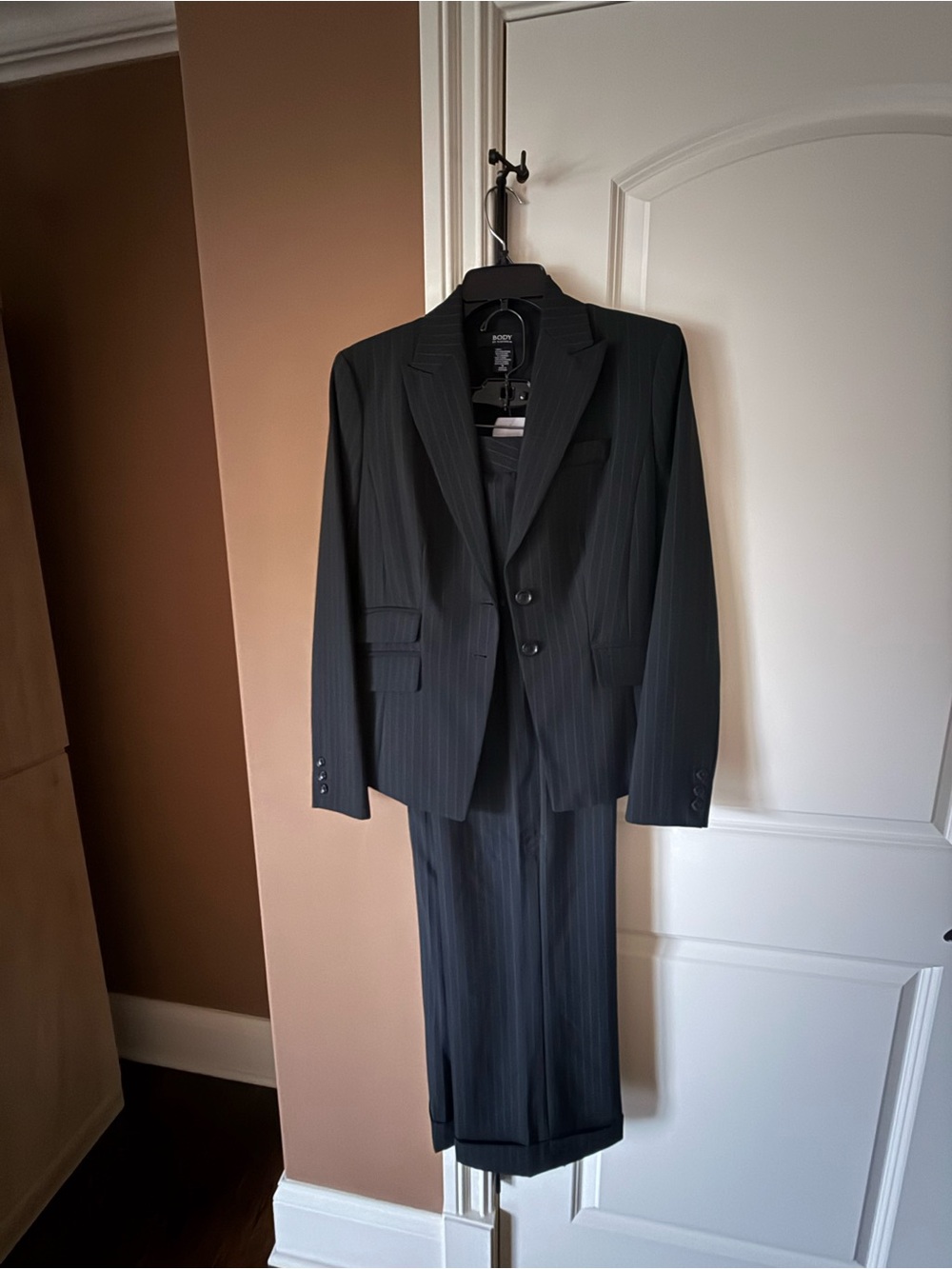 Vintage Victoria's Secret Black Pinstripe Men's Suit Jacket & Pants